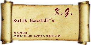 Kulik Gusztáv névjegykártya