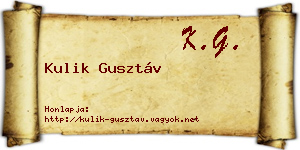 Kulik Gusztáv névjegykártya