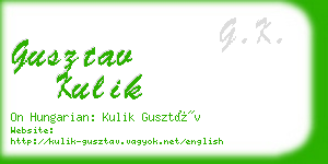 gusztav kulik business card